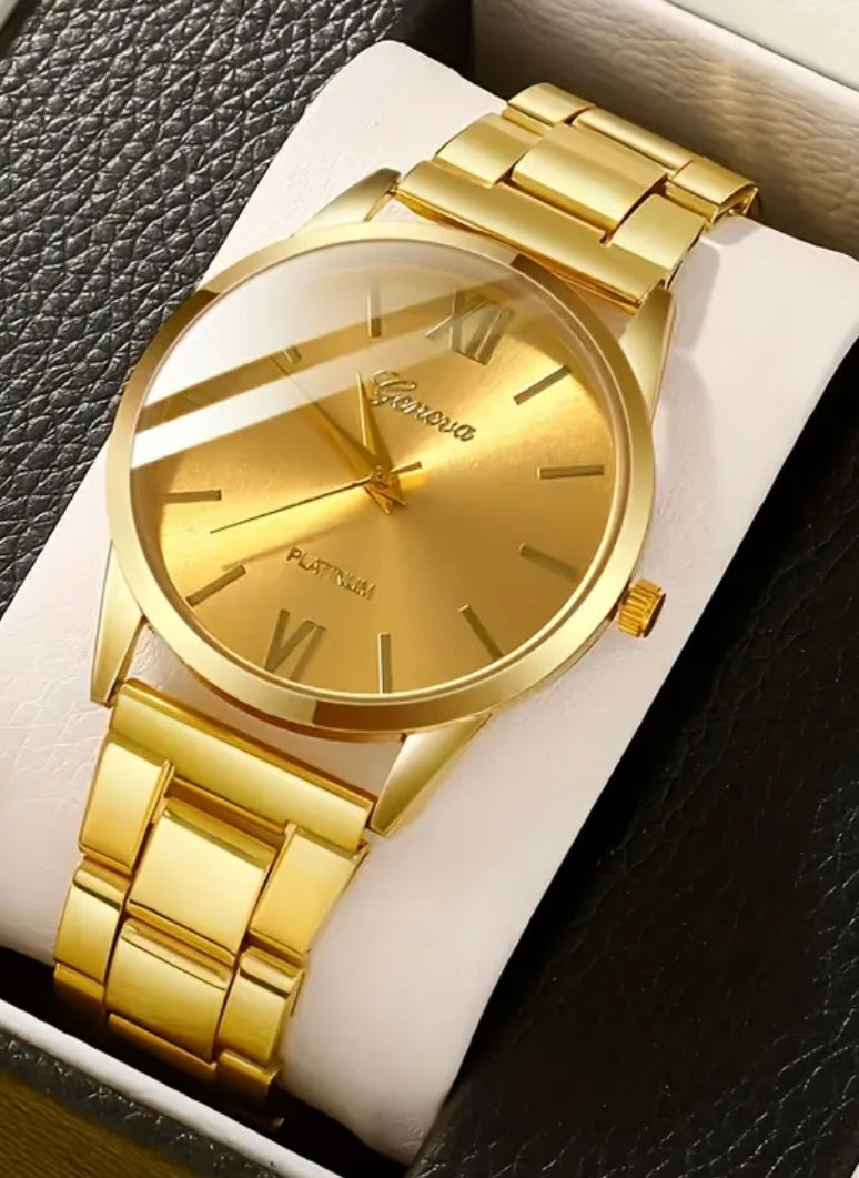 Gold tone traditional watch