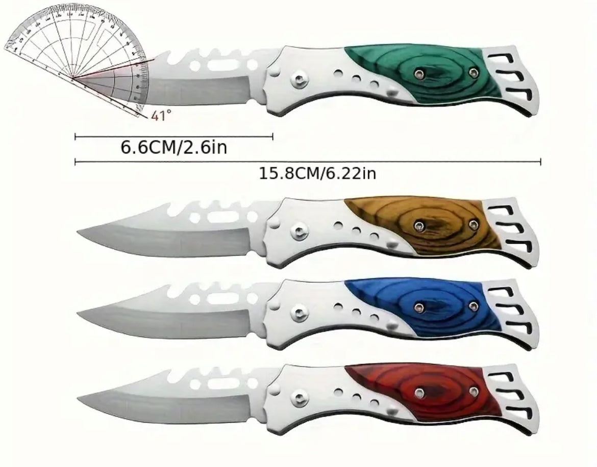 Grain look pocket knife high hardness