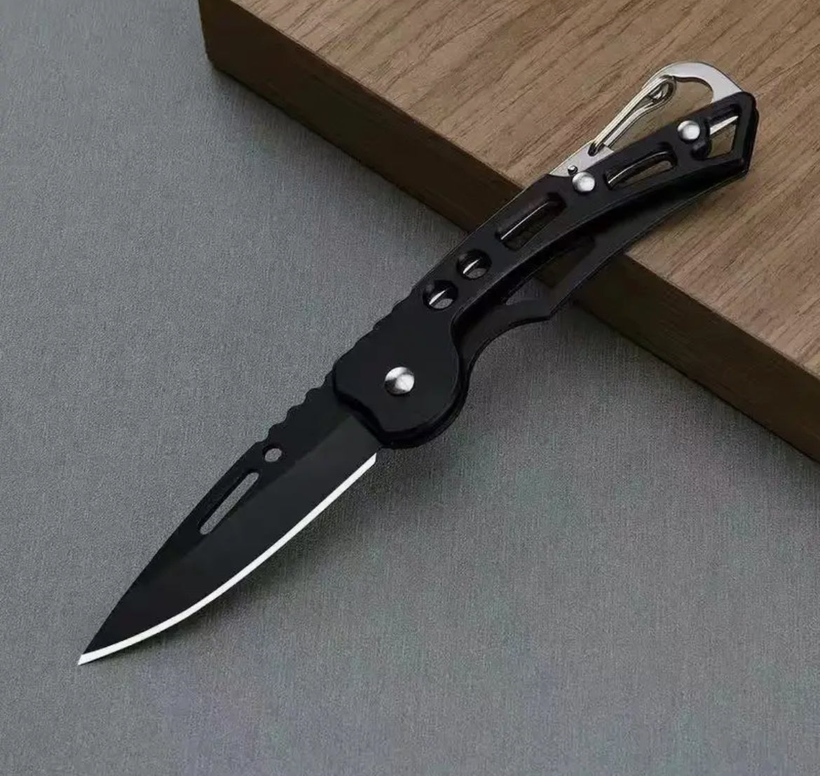 Blue or Black 6” pocket knife with loop