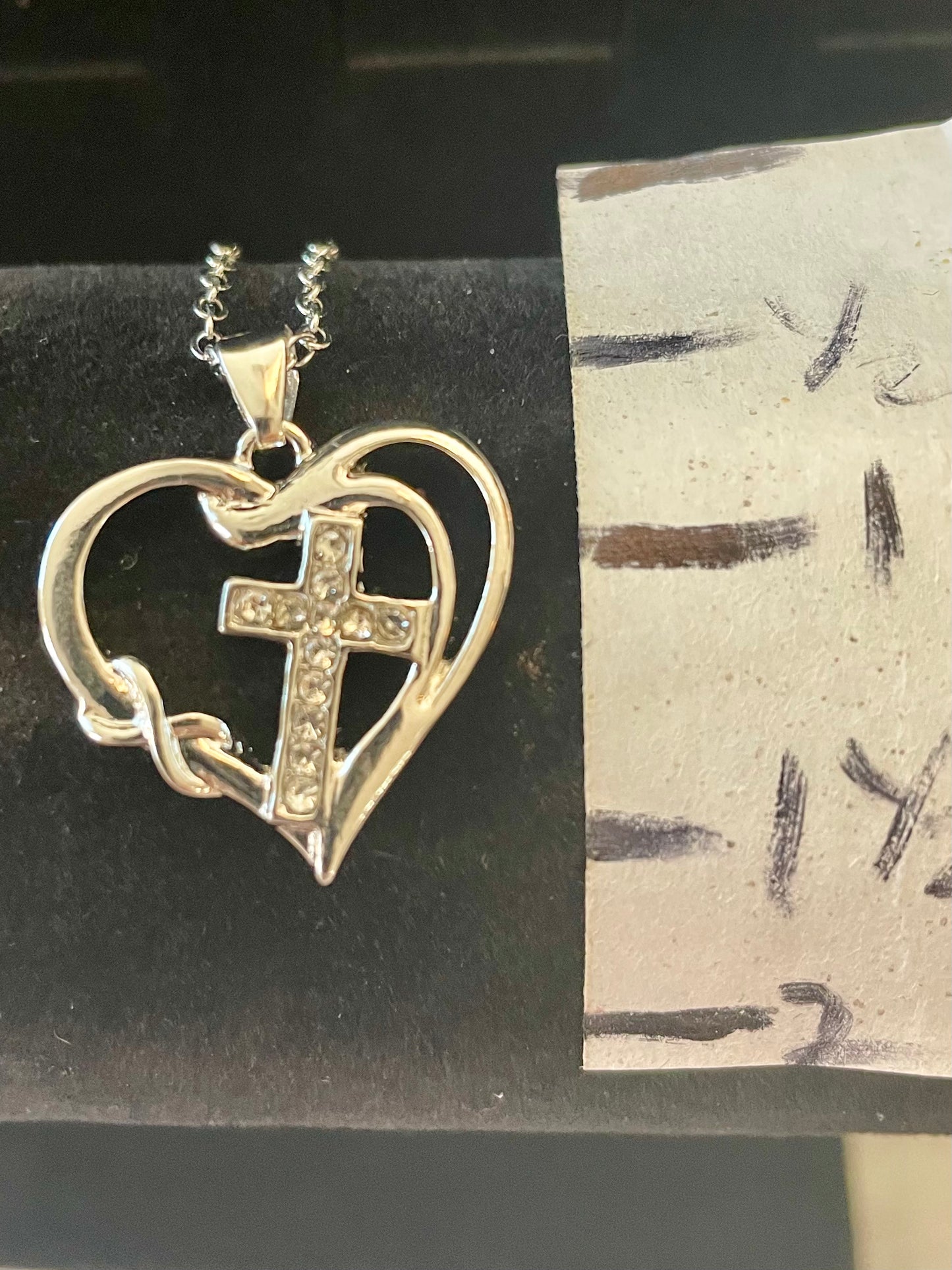 Cross 1008 with heart 18” chain