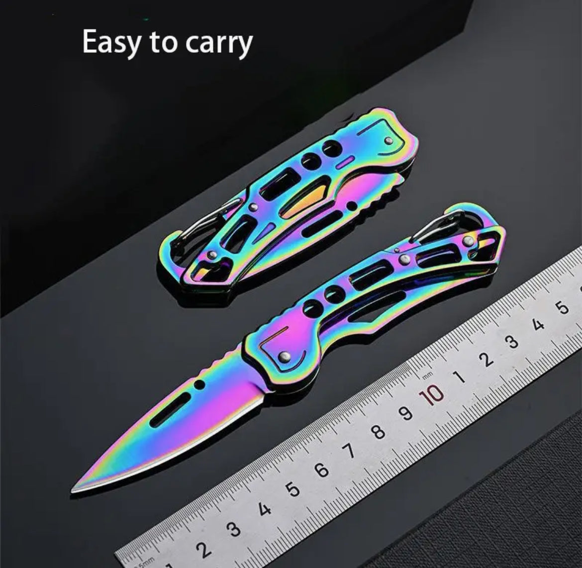Blue or Black 6” pocket knife with loop