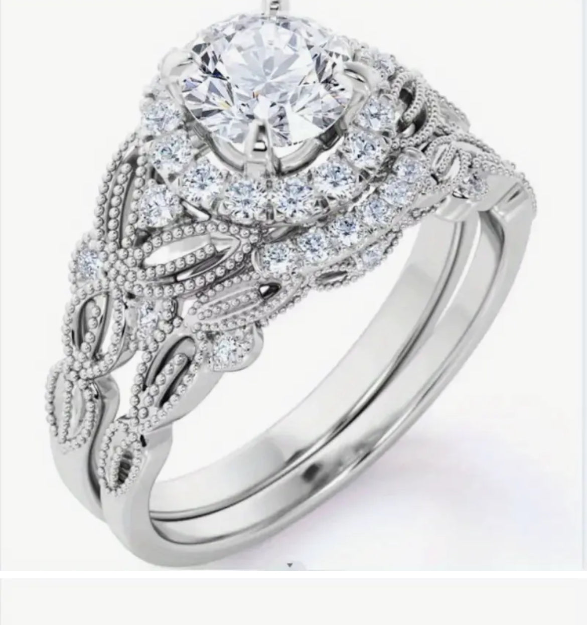 2 piece wedding Ring set