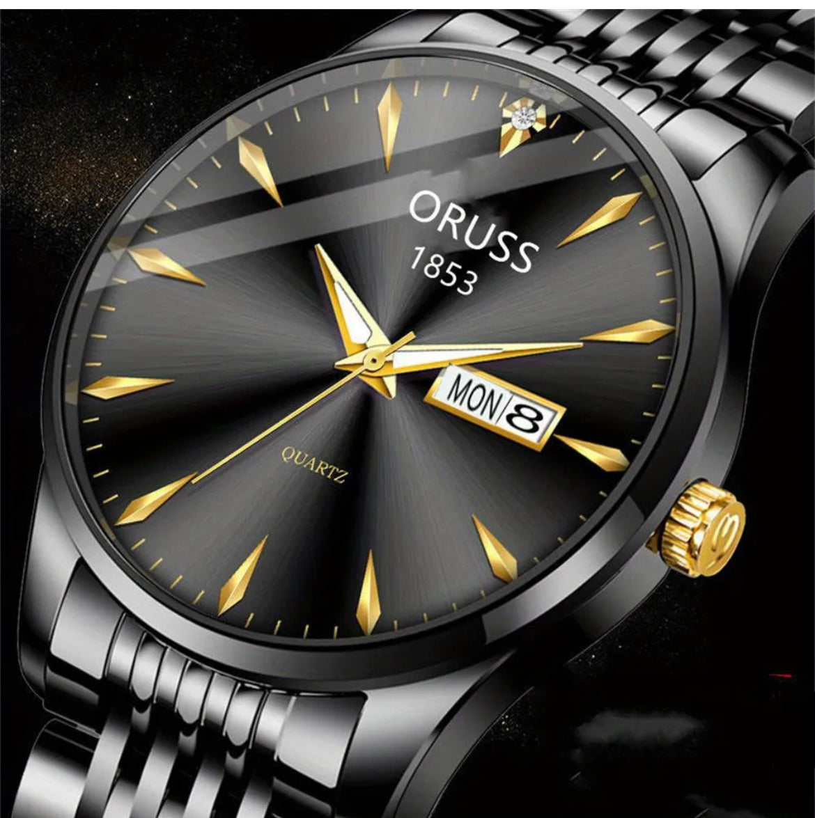 Men’s sleek black watch