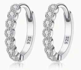 925 Pure Silver Exquisite Round Ring Earrings