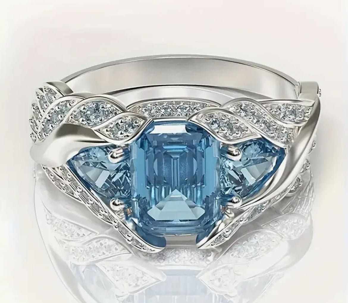 Dazzling Blue CZ Ring