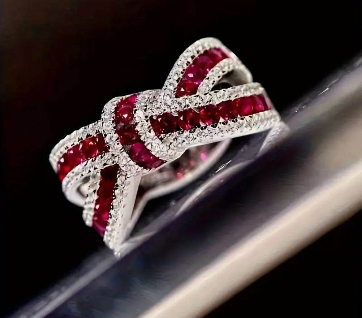 Beautiful cocktail Bow tie ring 8